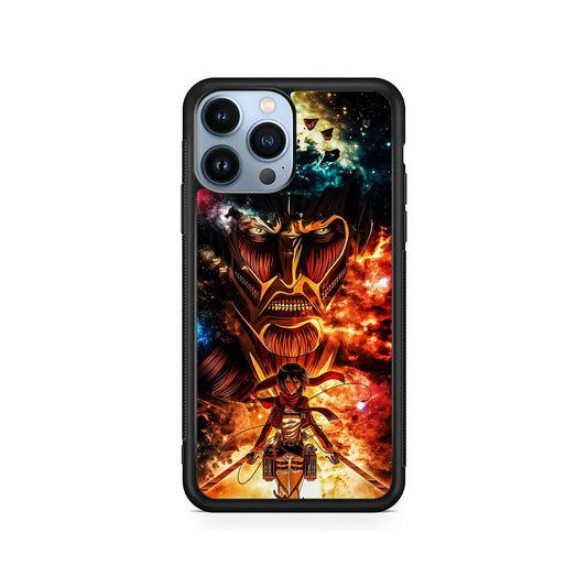 Attack on Titan Mikasa Art iPhone 13 Pro Case-Rubber / Black (2D Case)-Xtracase