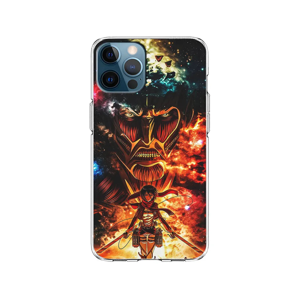 Attack on Titan Mikasa Art iPhone 13 Pro Max Case-Clear Soft Case-Xtracase