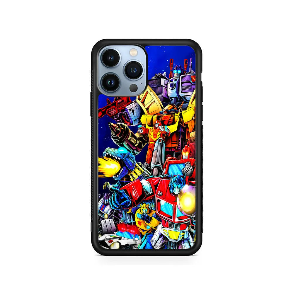 Autobot From Transformers iPhone 13 Pro Case-Rubber / Black (2D Case)-Xtracase