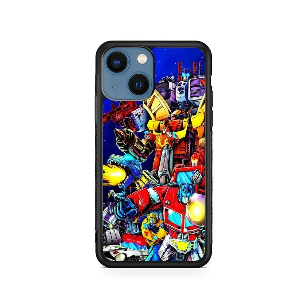 Autobot From Transformers iPhone 13 Mini Case-Rubber / Black (2D Case)-Xtracase
