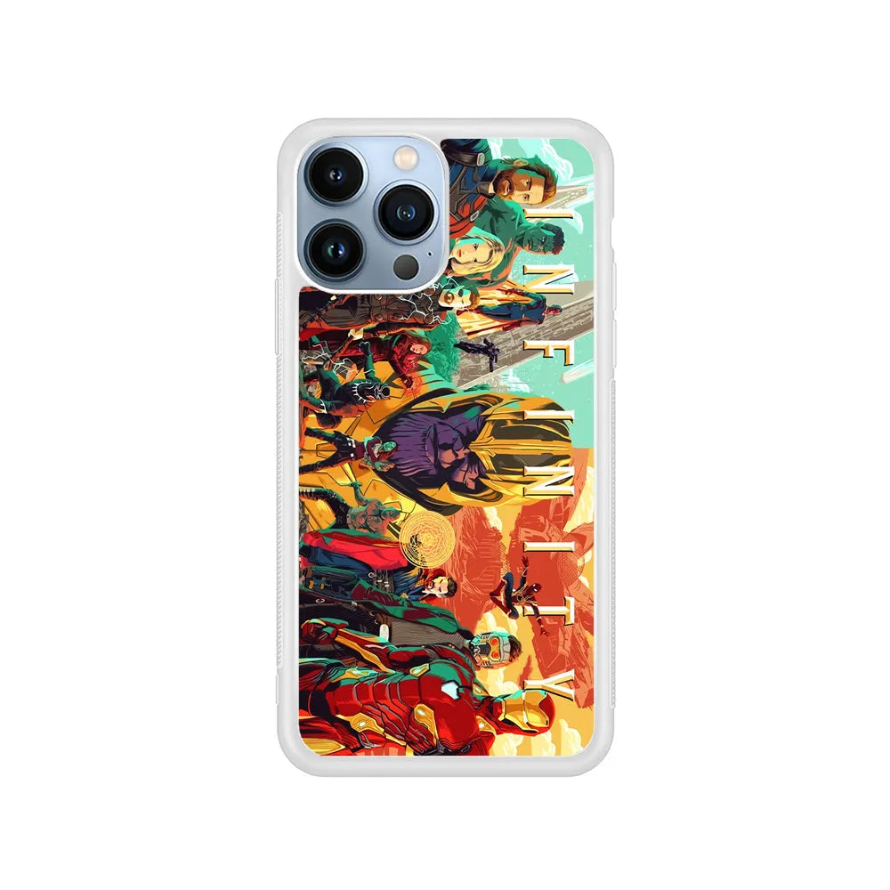 Avenger Infinity All Character iPhone 13 Pro Case-Rubber / White (2D Case)-Xtracase
