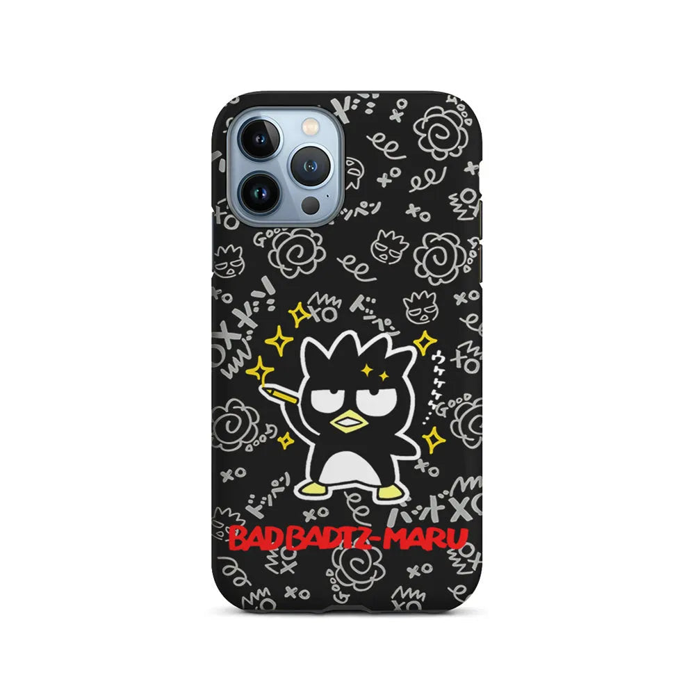 Badtz Maru Sanrio Black iPhone 13 Pro Max Case-2 in 1 Tough Case-Xtracase