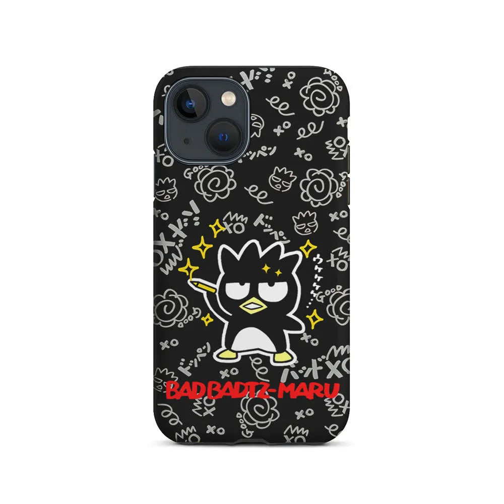 Badtz Maru Sanrio Black iPhone 15 Case-2 in 1 Tough Case-Xtracase