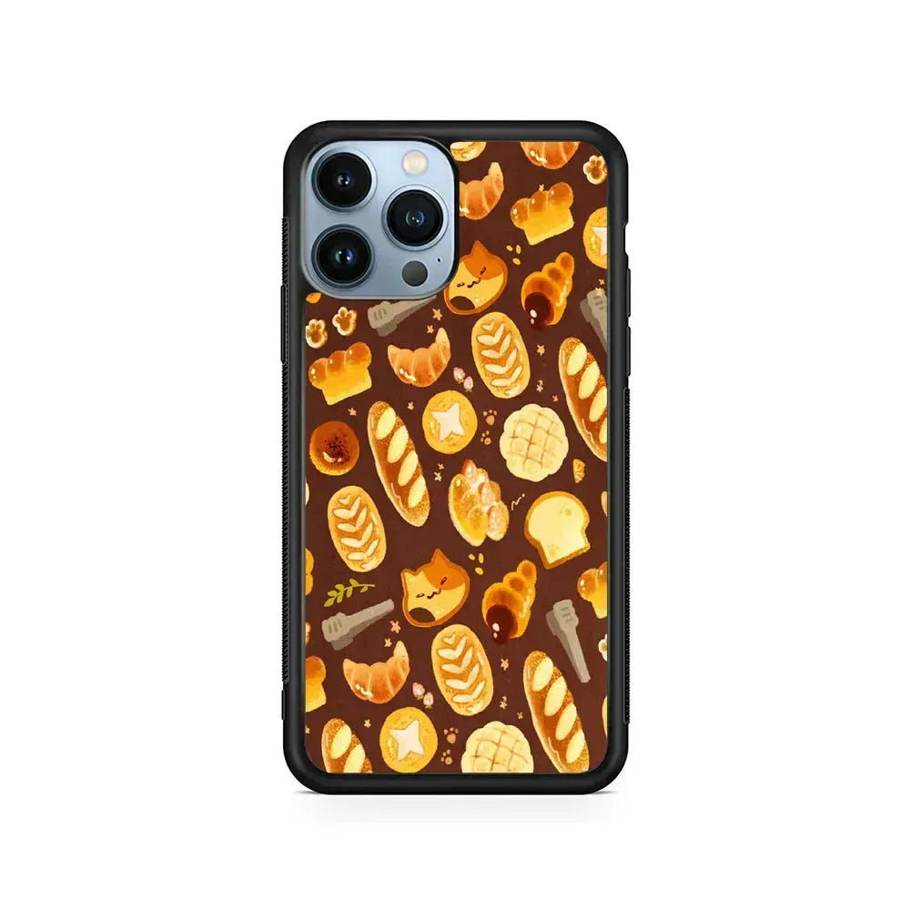 Bakery and Sweet Bread iPhone 15 Pro Max Case-Rubber / Black (2D Case)-Xtracase