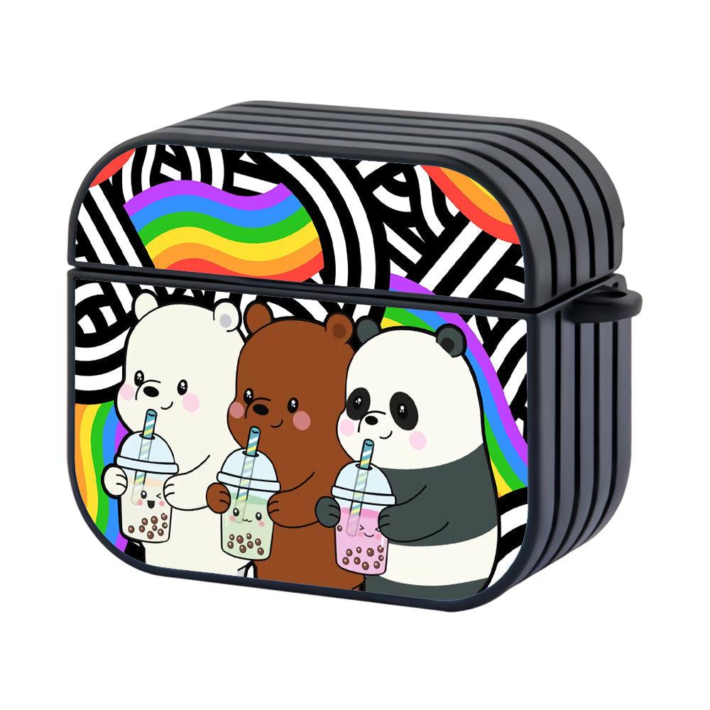 Bare Bears Lovely Drinks Hard Plastic Case Cover For Apple Airpods 4-Xtracase