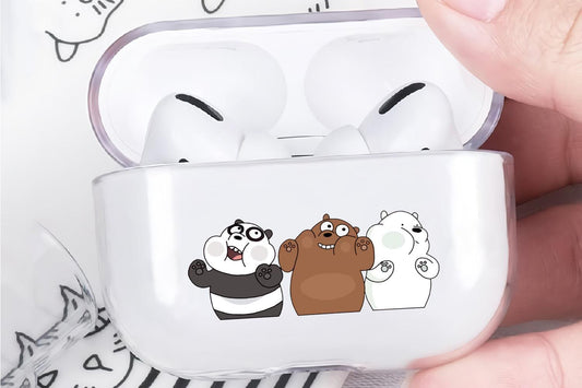Bare Bears Trapped in Glass Protective Clear Case Cover For Apple Airpod Pro 3-Xtracase