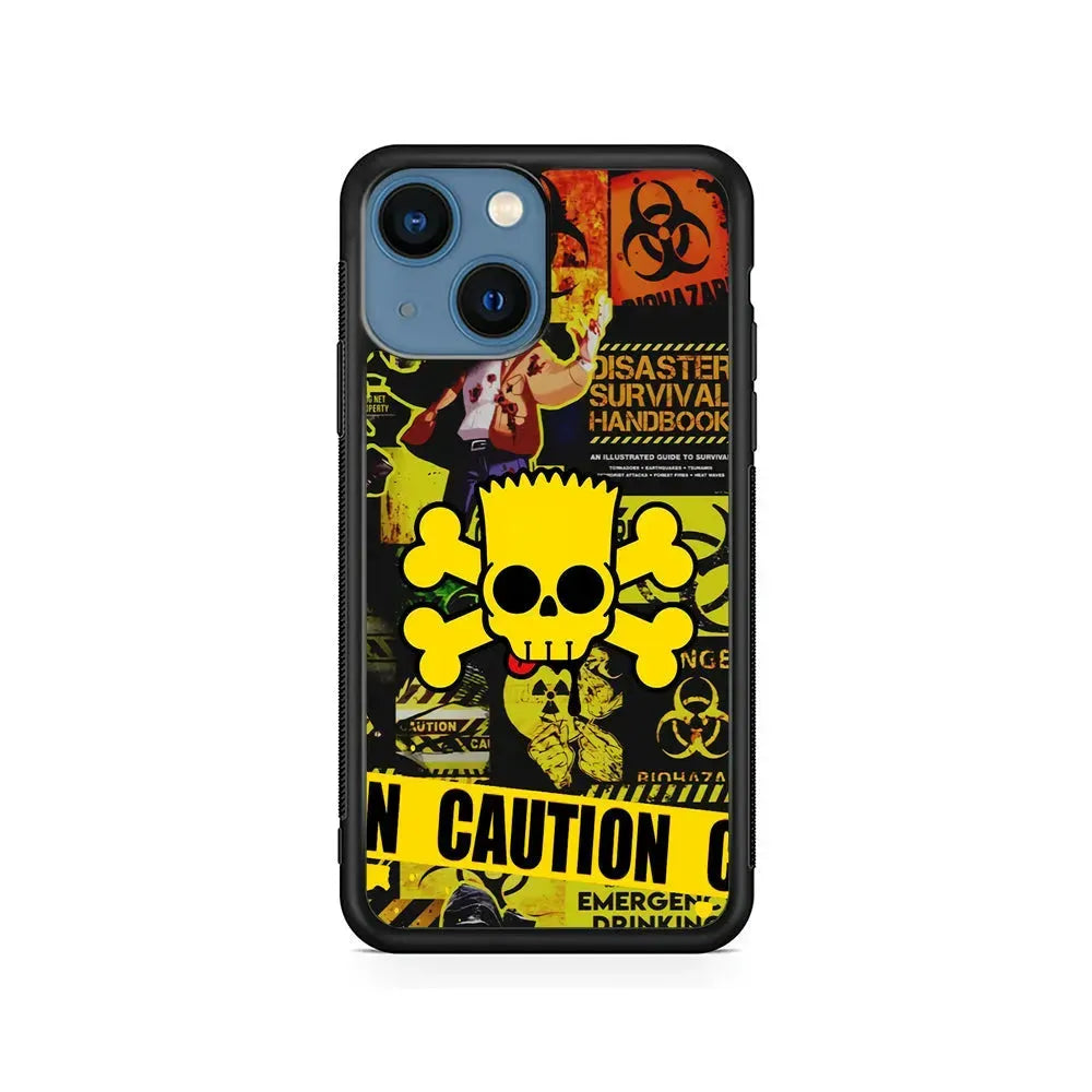 Bart Pirate Emergency Survival iPhone 13 Mini Case-Rubber / Black (2D Case)-Xtracase
