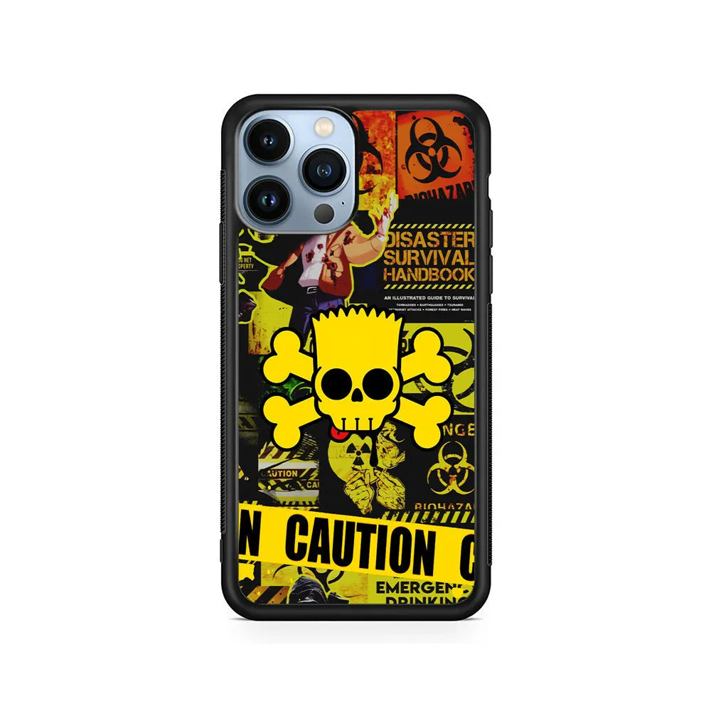Bart Pirate Emergency Survival iPhone 13 Pro Case-Rubber / Black (2D Case)-Xtracase