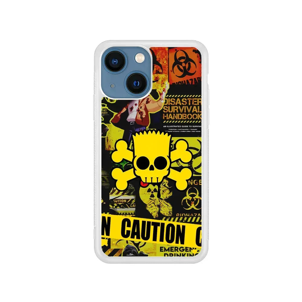 Bart Pirate Emergency Survival iPhone 13 Mini Case-Rubber / White (2D Case)-Xtracase