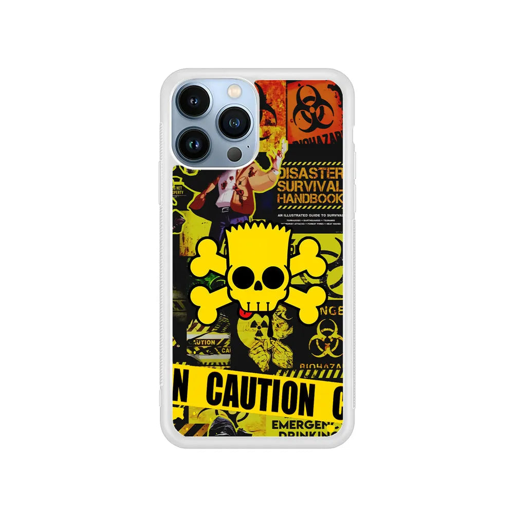 Bart Pirate Emergency Survival iPhone 13 Pro Max Case-Rubber / White (2D Case)-Xtracase