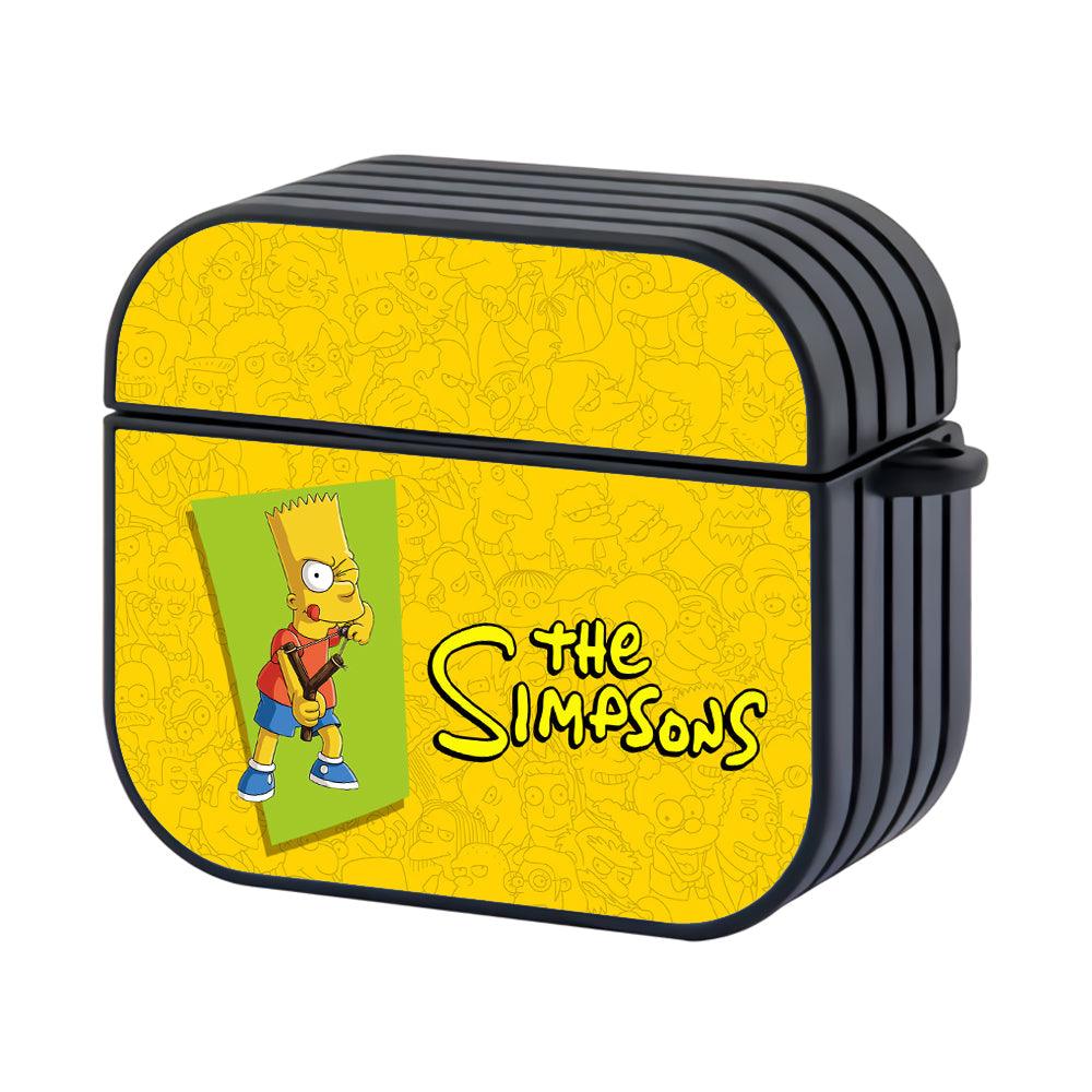 Bart Playing Slingshot Hard Plastic Case Cover For Apple Airpods 4-Xtracase
