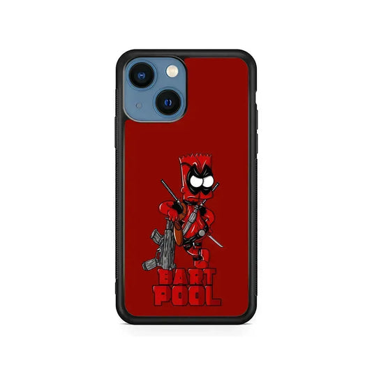 BartPool Simpson iPhone 13 Mini Case-Rubber / Black (2D Case)-Xtracase