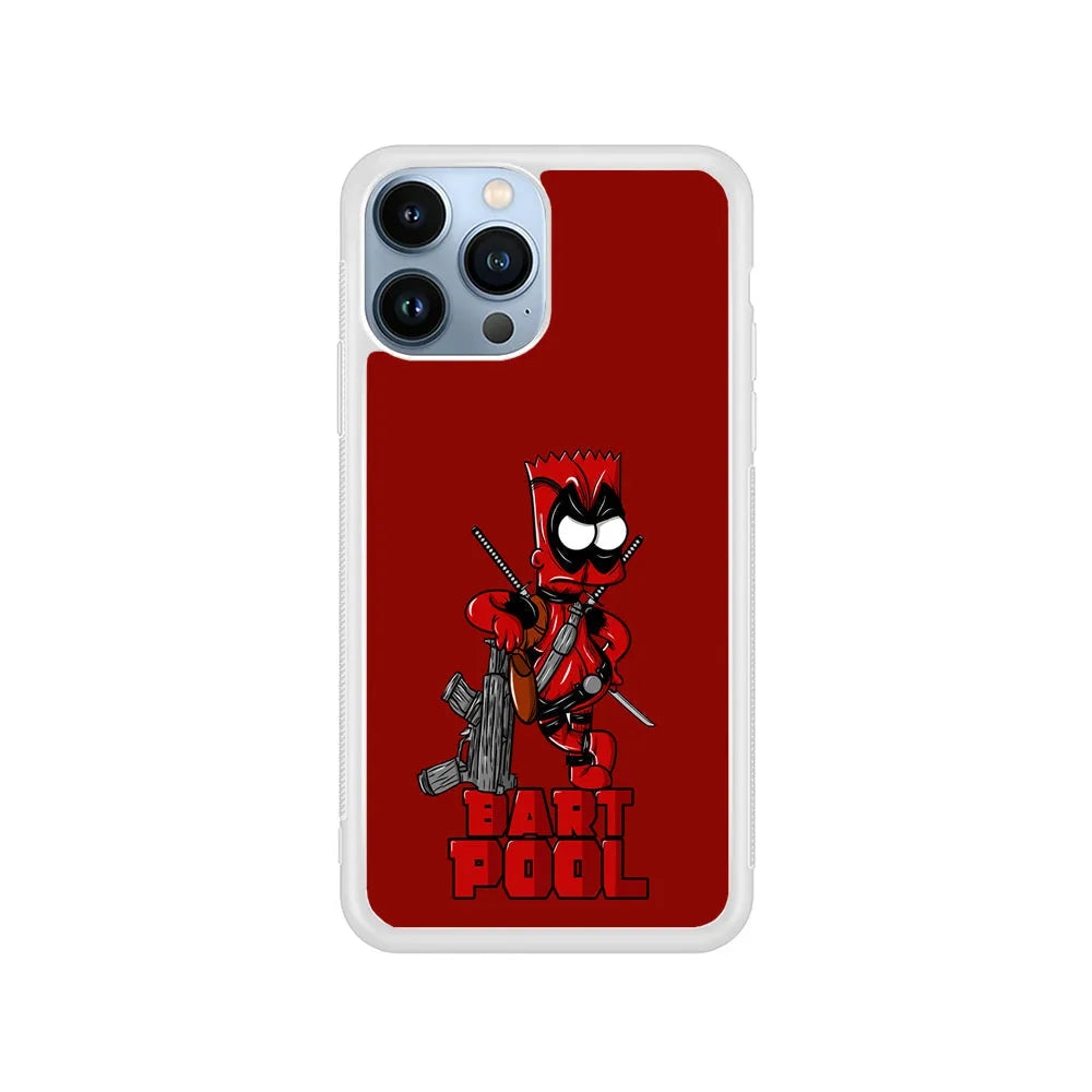BartPool Simpson iPhone 13 Pro Case-Rubber / White (2D Case)-Xtracase