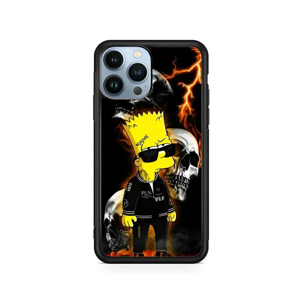Bart Simpson Bad Boy iPhone 15 Pro Max Case-Rubber / Black (2D Case)-Xtracase