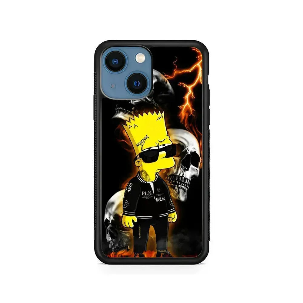 Bart Simpson Bad Boy iPhone 13 Mini Case-Rubber / Black (2D Case)-Xtracase