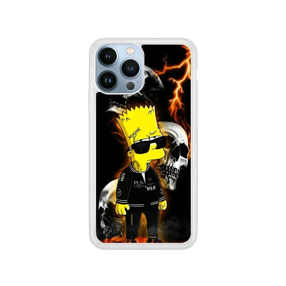 Bart Simpson Bad Boy iPhone 15 Pro Max Case-Rubber / White (2D Case)-Xtracase