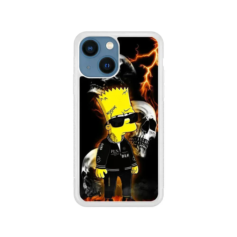 Bart Simpson Bad Boy iPhone 13 Mini Case-Rubber / White (2D Case)-Xtracase