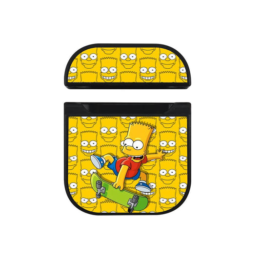 Bart Simpson Skateboarder in Action Hard Plastic Case Cover For Apple Airpods-Xtracase