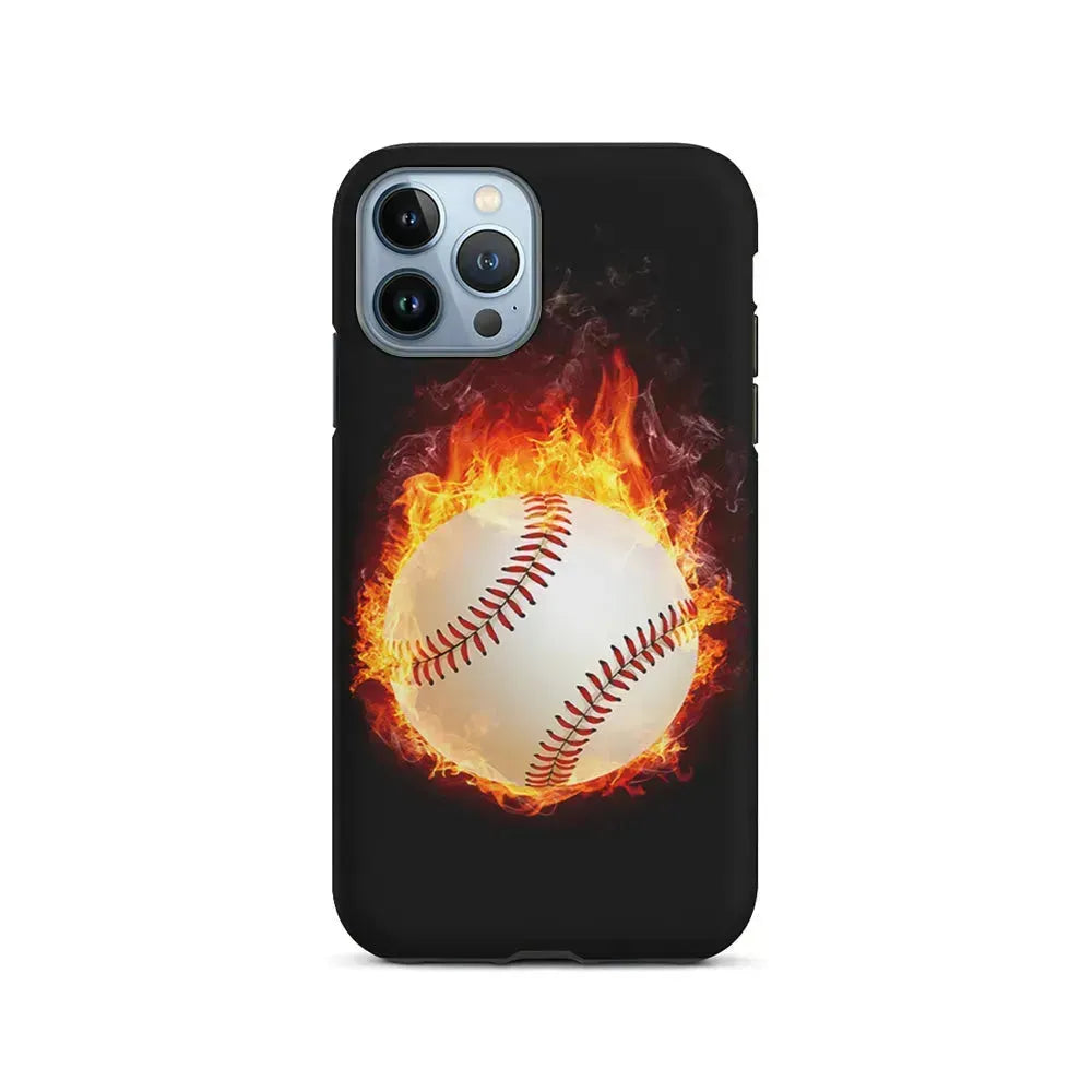 Baseball Ball on Fire iPhone 15 Pro Max Case-2 in 1 Tough Case-Xtracase