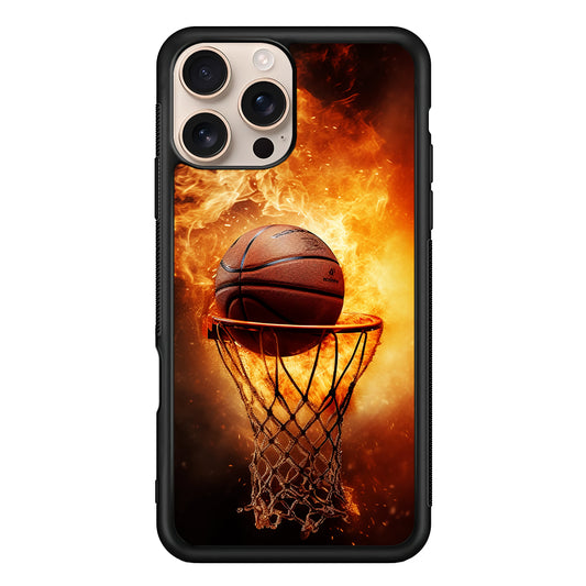 Basketball Ball on Fire iPhone 16 Pro Case - iPhone 16 Pro