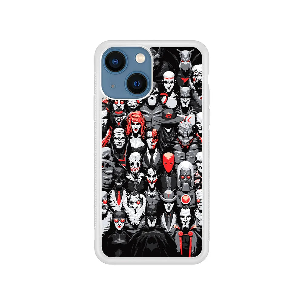 Batman Villains Character iPhone 14 Plus Case-Rubber / White (2D Case)-Xtracase