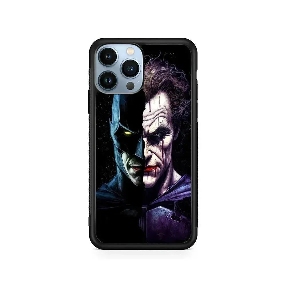 Batman Vs Joker Enemies Forever iPhone 15 Pro Max Case-Rubber / Black (2D Case)-Xtracase