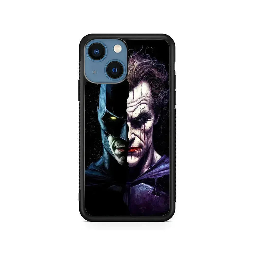 Batman Vs Joker Enemies Forever iPhone 13 Mini Case-Rubber / Black (2D Case)-Xtracase
