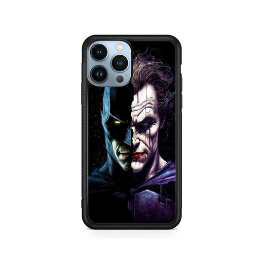 Batman Vs Joker Enemies Forever iPhone 13 Pro Max Case-Rubber / Black (2D Case)-Xtracase