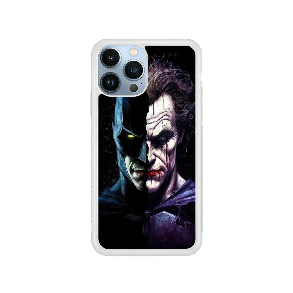 Batman Vs Joker Enemies Forever iPhone 15 Pro Max Case-Rubber / White (2D Case)-Xtracase