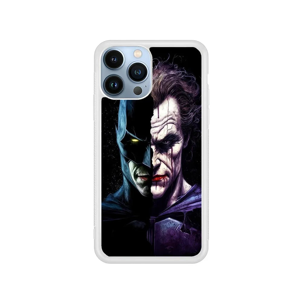 Batman Vs Joker Enemies Forever iPhone 13 Pro Case-Rubber / White (2D Case)-Xtracase