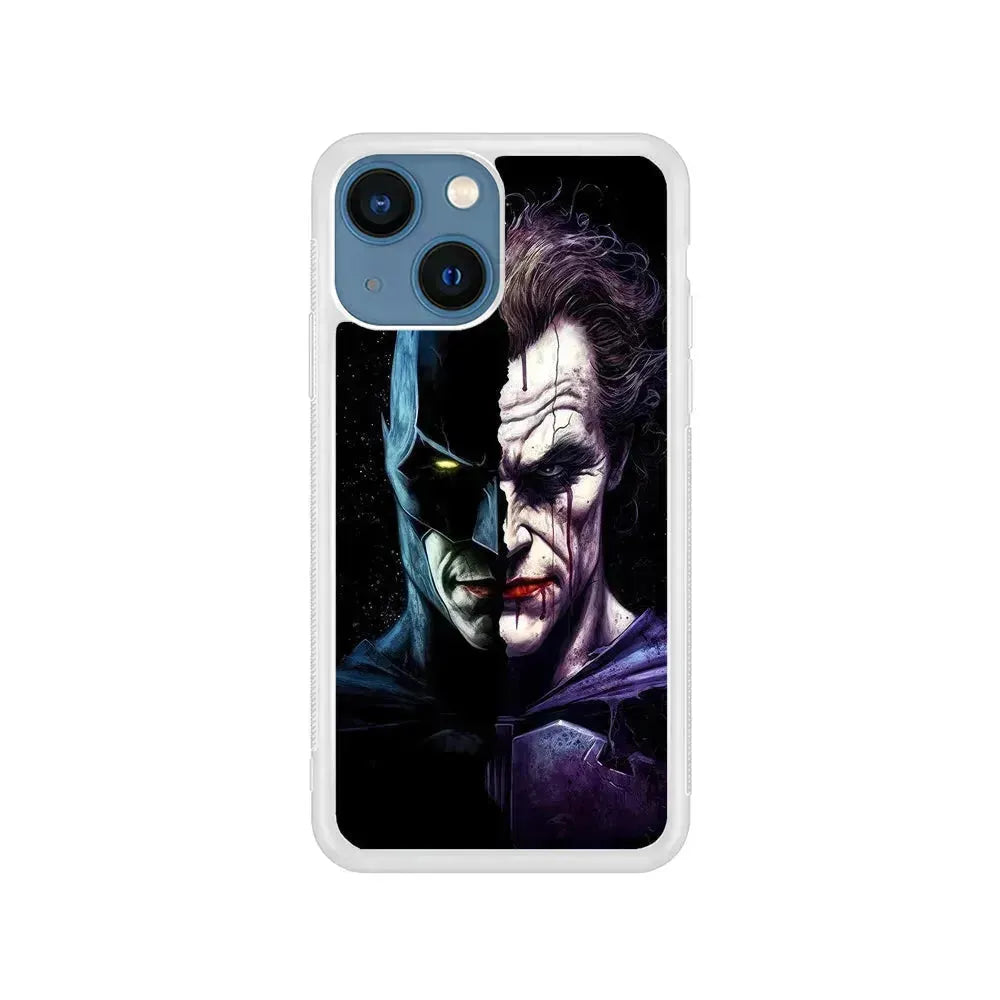 Batman Vs Joker Enemies Forever iPhone 13 Mini Case-Rubber / White (2D Case)-Xtracase