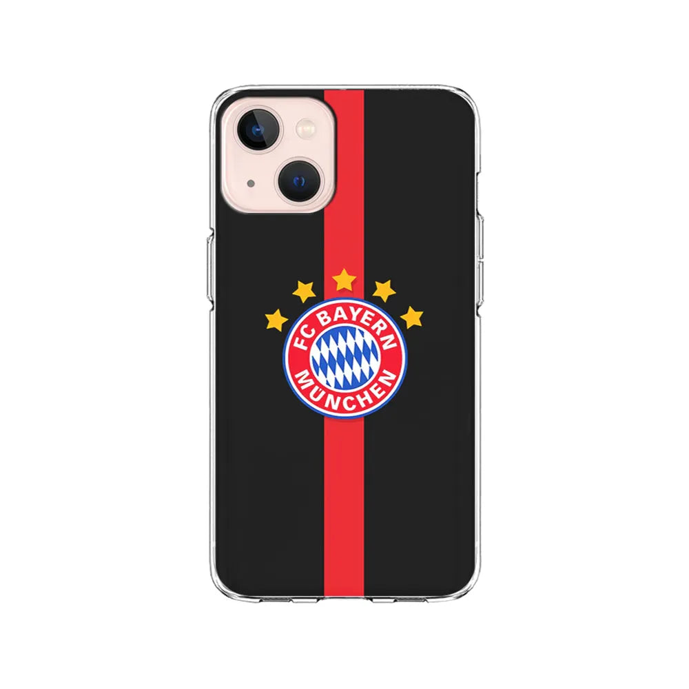 Bayern Munchen Stripe Red iPhone 14 Plus Case-Clear Soft Case-Xtracase