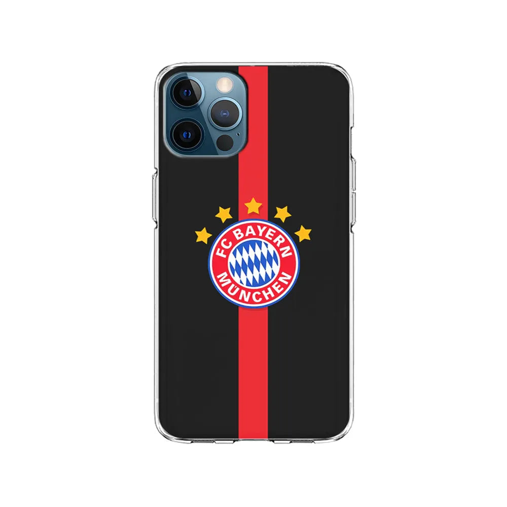 Bayern Munchen Stripe Red iPhone 13 Pro Case-Clear Soft Case-Xtracase