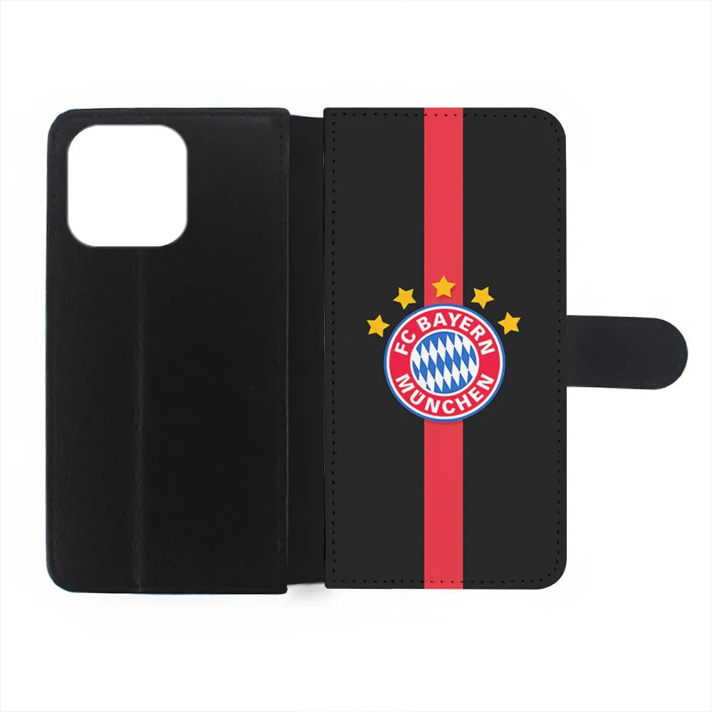 Bayern Munchen Stripe Red iPhone 15 Case-Flip Wallet Case-Xtracase