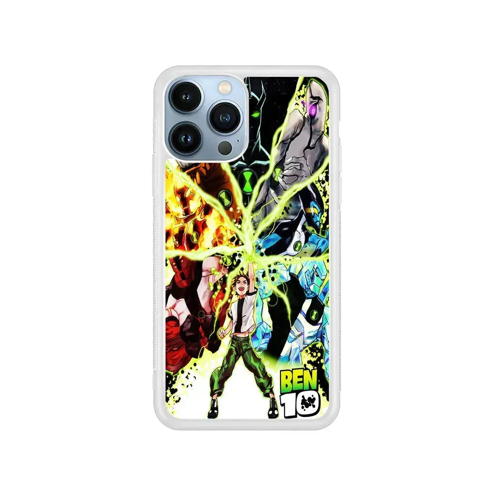 Ben 10 Alien Force iPhone 15 Pro Max Case-Rubber / White (2D Case)-Xtracase