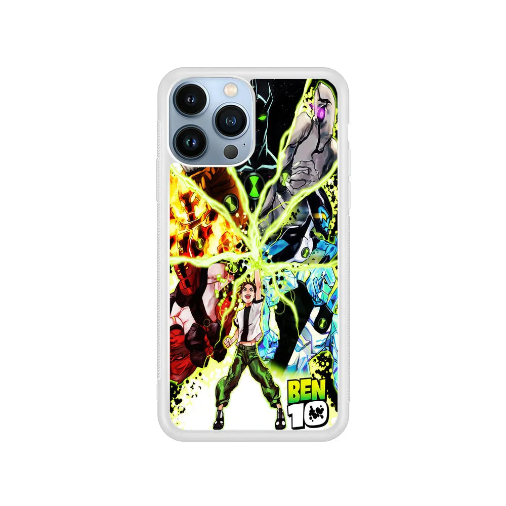 Ben 10 Alien Force iPhone 13 Pro Case-Rubber / White (2D Case)-Xtracase