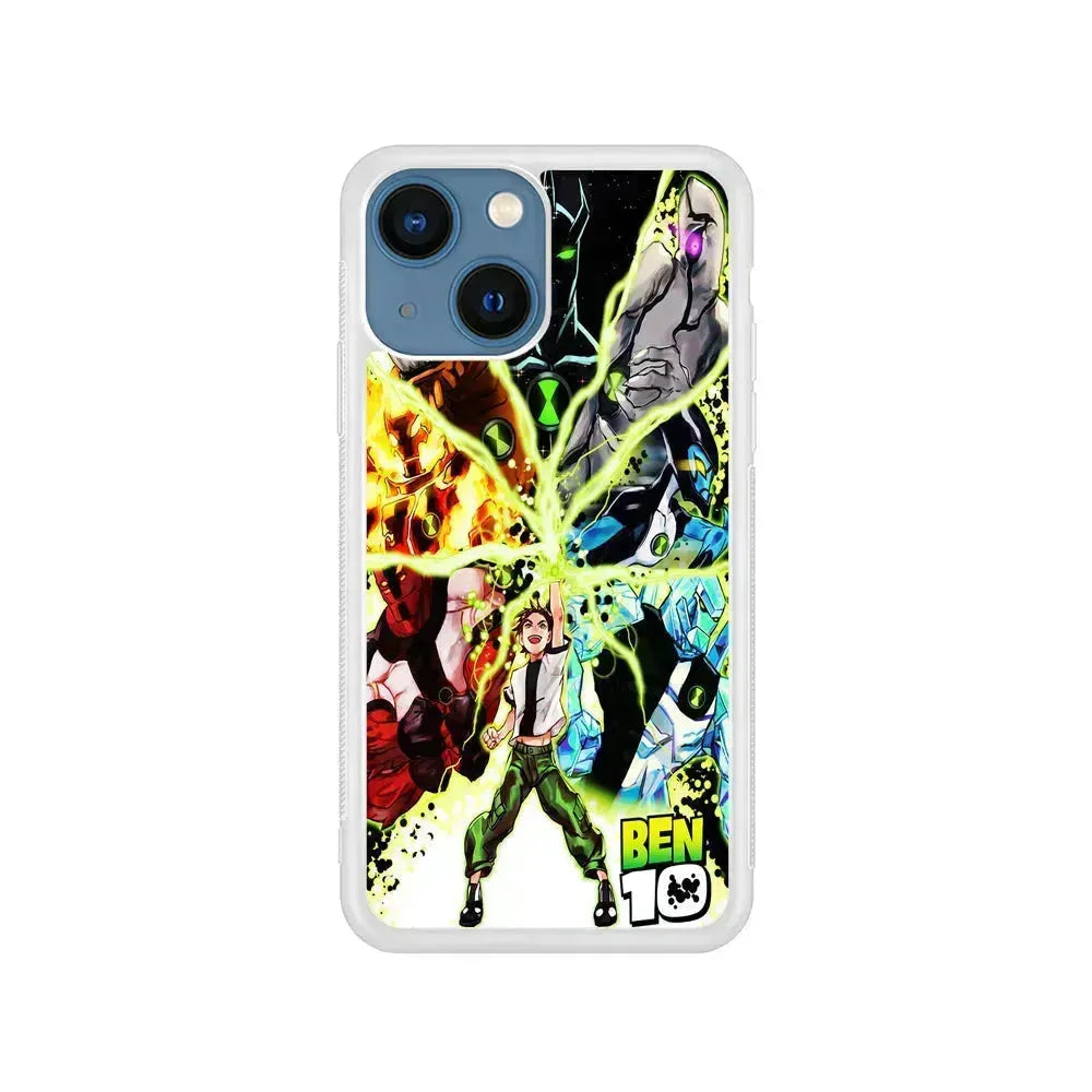 Ben 10 Alien Force iPhone 13 Mini Case-Rubber / White (2D Case)-Xtracase