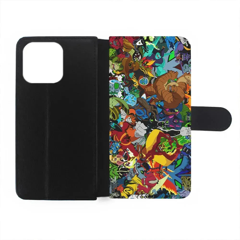 Ben 10 All The Alien iPhone 15 Pro Max Case-Flip Wallet Case-Xtracase