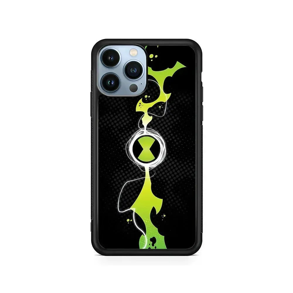 Ben 10 Omnitrix Watch iPhone 15 Pro Max Case-Rubber / Black (2D Case)-Xtracase