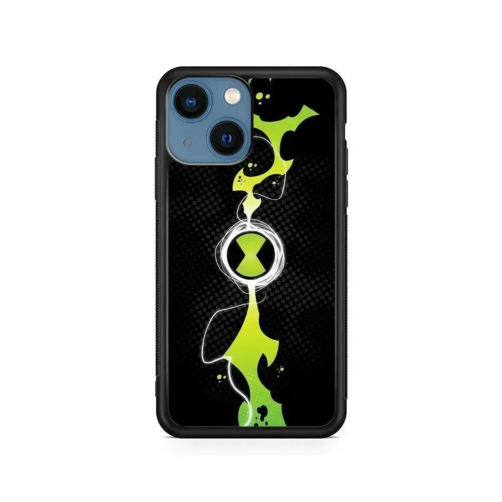 Ben 10 Omnitrix Watch iPhone 13 Mini Case-Rubber / Black (2D Case)-Xtracase