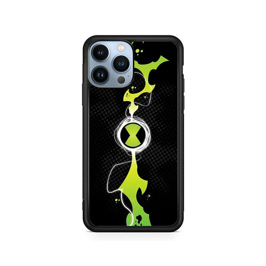 Ben 10 Omnitrix Watch iPhone 13 Pro Max Case-Rubber / Black (2D Case)-Xtracase