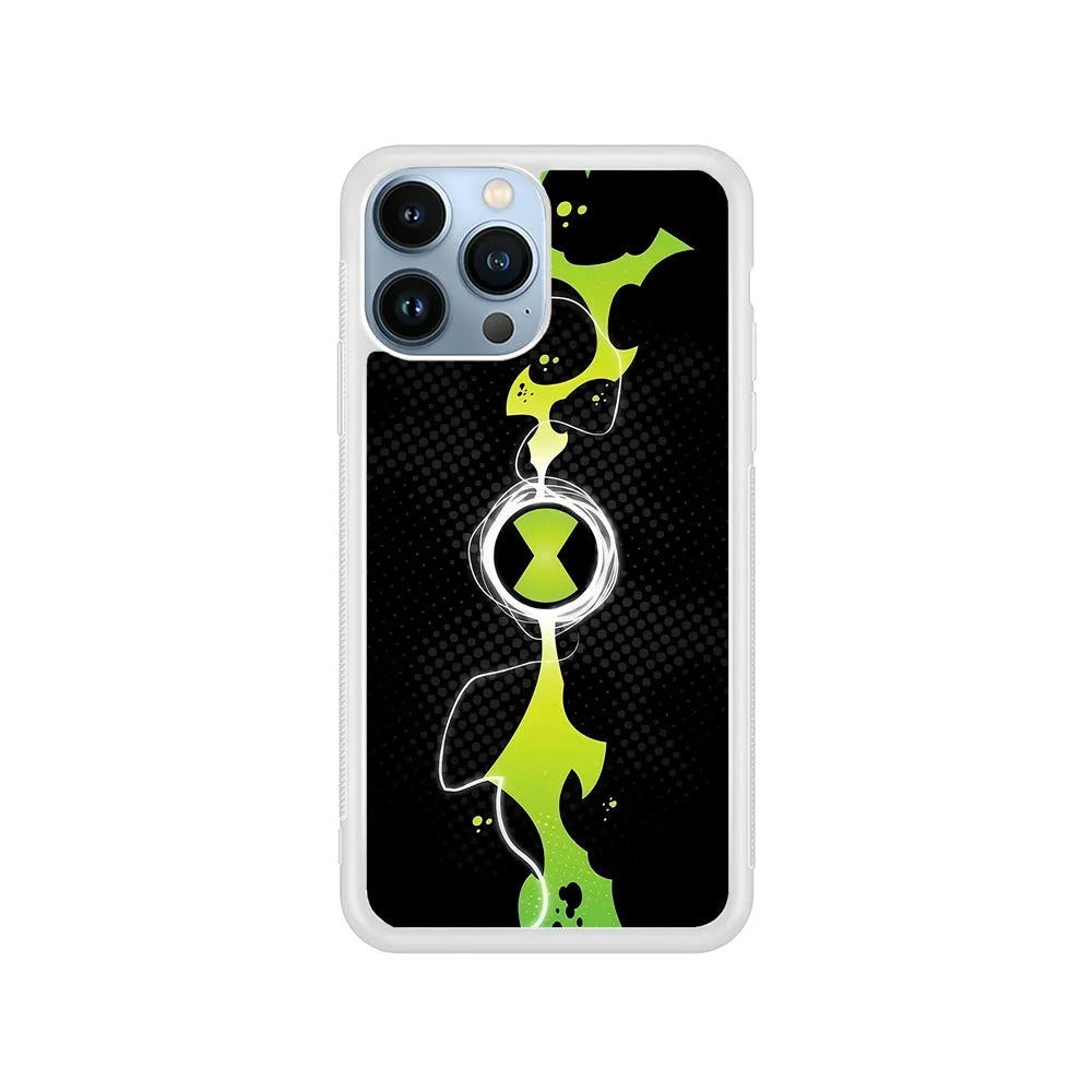Ben 10 Omnitrix Watch iPhone 13 Pro Case-Rubber / White (2D Case)-Xtracase