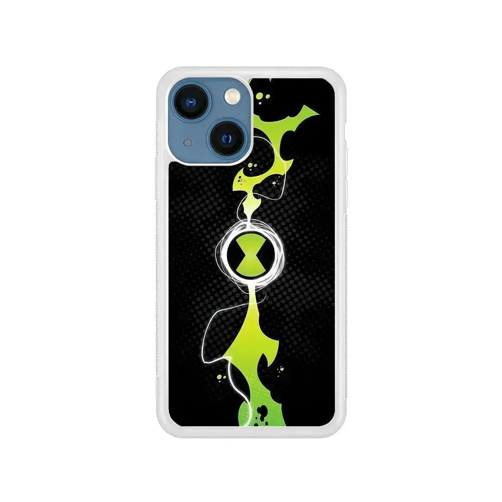 Ben 10 Omnitrix Watch iPhone 13 Mini Case-Rubber / White (2D Case)-Xtracase