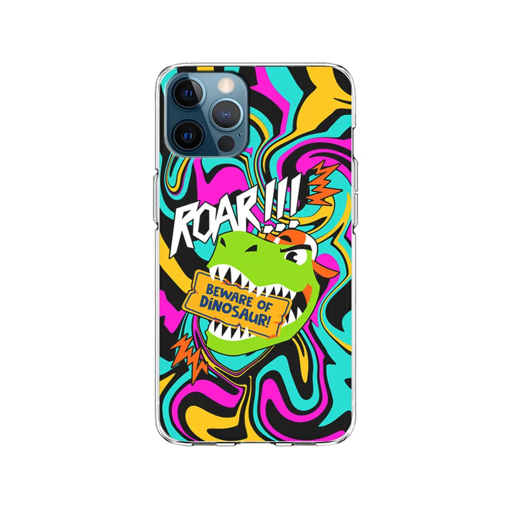 Beware from Dinosaur Roar iPhone 13 Pro Case-Clear Soft Case-Xtracase