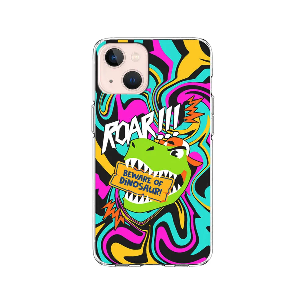 Beware from Dinosaur Roar iPhone 14 Plus Case-Clear Soft Case-Xtracase