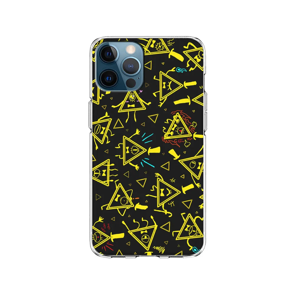 Bill Cipher Gravity Falls Doodle iPhone 13 Pro Case-Clear Soft Case-Xtracase