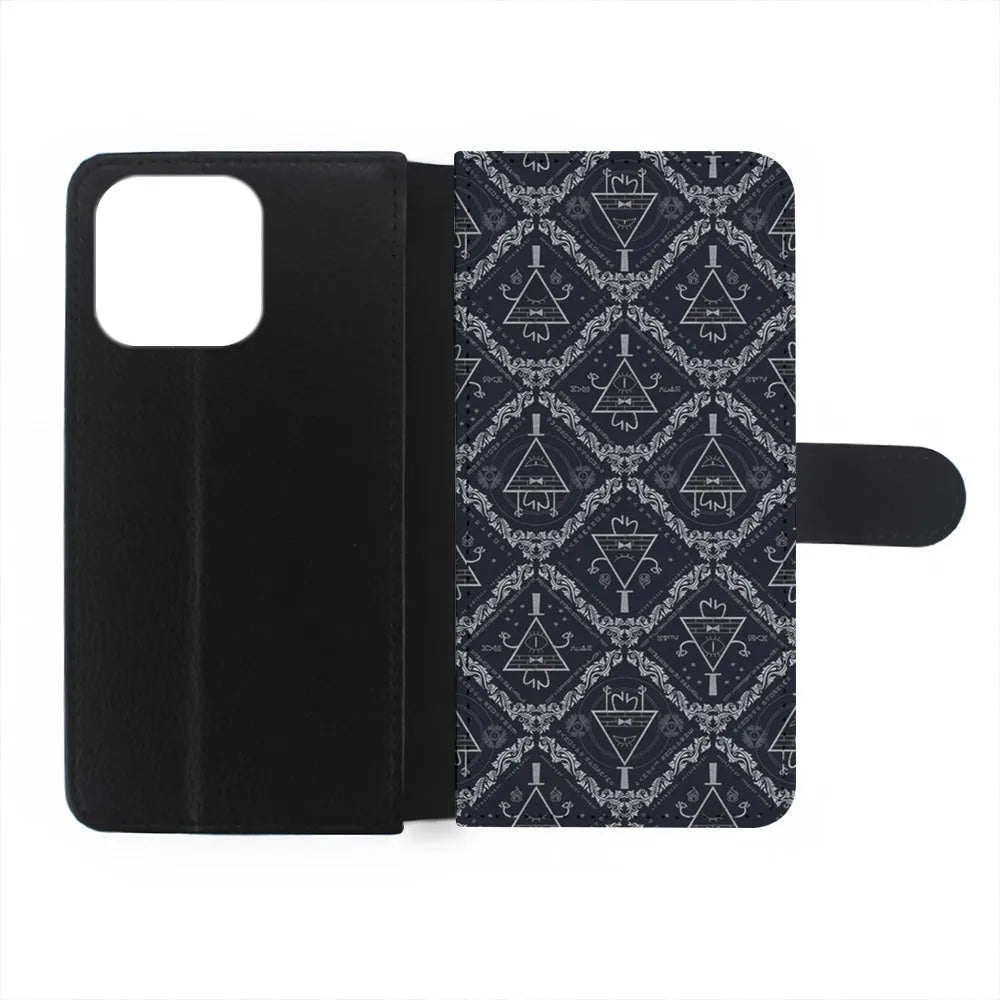 Bill Cipher Gravity Falls Pattern iPhone 13 Pro Case-Flip Wallet Case-Xtracase