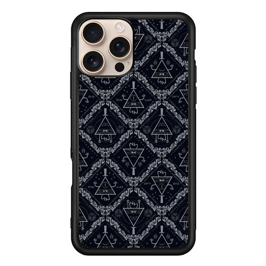 Bill Cipher Gravity Falls Pattern iPhone 16 Pro Max Case - iPhone 16 Pro Max
