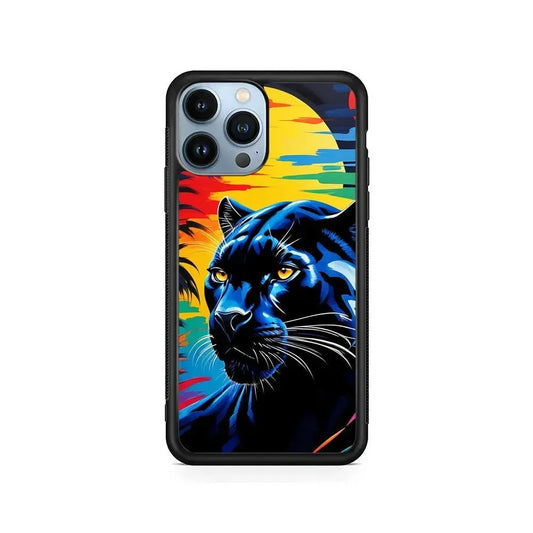 Black Panther At Dusk iPhone 15 Pro Max Case-Rubber / Black (2D Case)-Xtracase