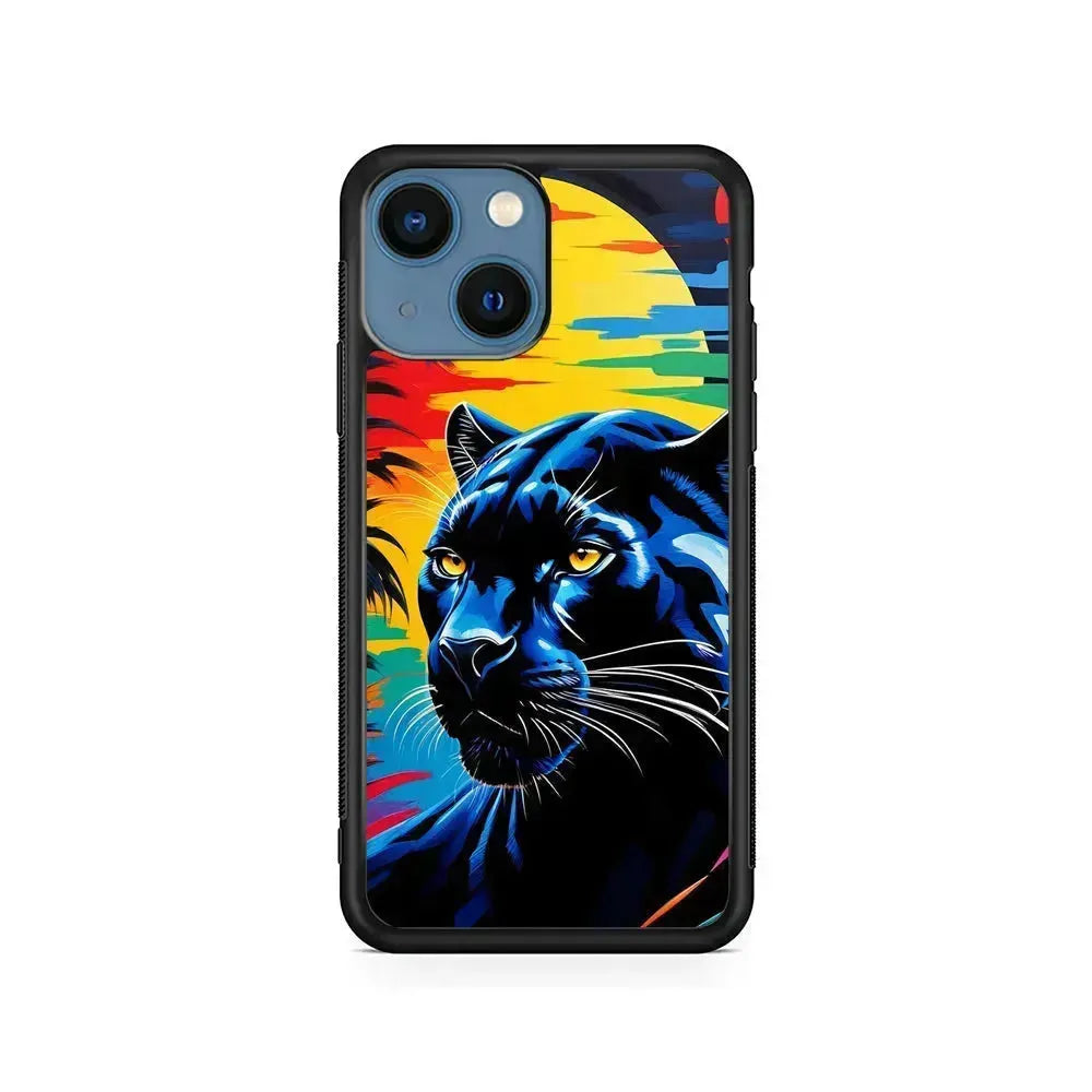 Black Panther At Dusk iPhone 13 Mini Case-Rubber / Black (2D Case)-Xtracase